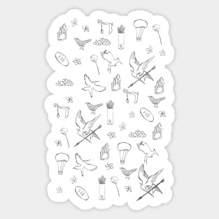 Hunger Games quality pattern sketch - purple Sticker